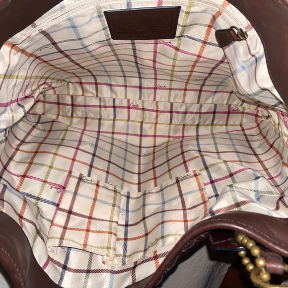 Vintage 2007 Bleecker Elisa Walnut Whipstitch Script Very Rare Coin Fob +Pouch - Picture 10 of 13